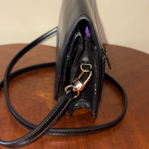 Buxton  Crossbody bag/wallet / 2 ID holders  8 card slots  soft leather Black - Picture 16 of 17